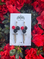 Red and Black Dagger Earrings
