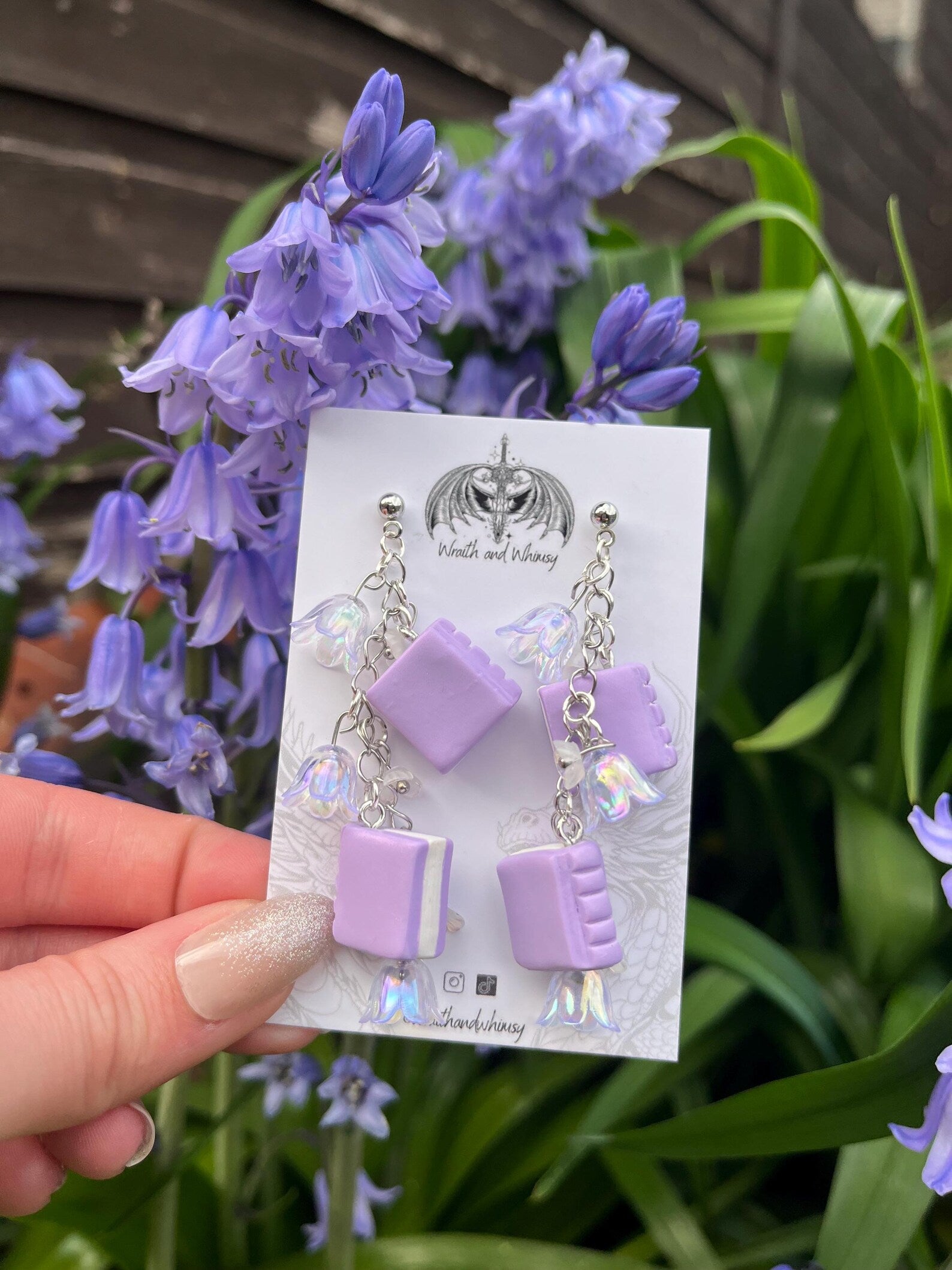 Lilac Book Earrings