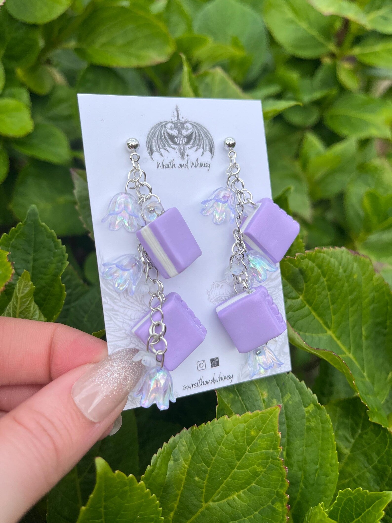 Lilac Book Earrings