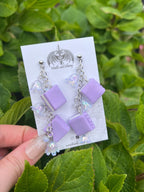 Lilac Book Earrings