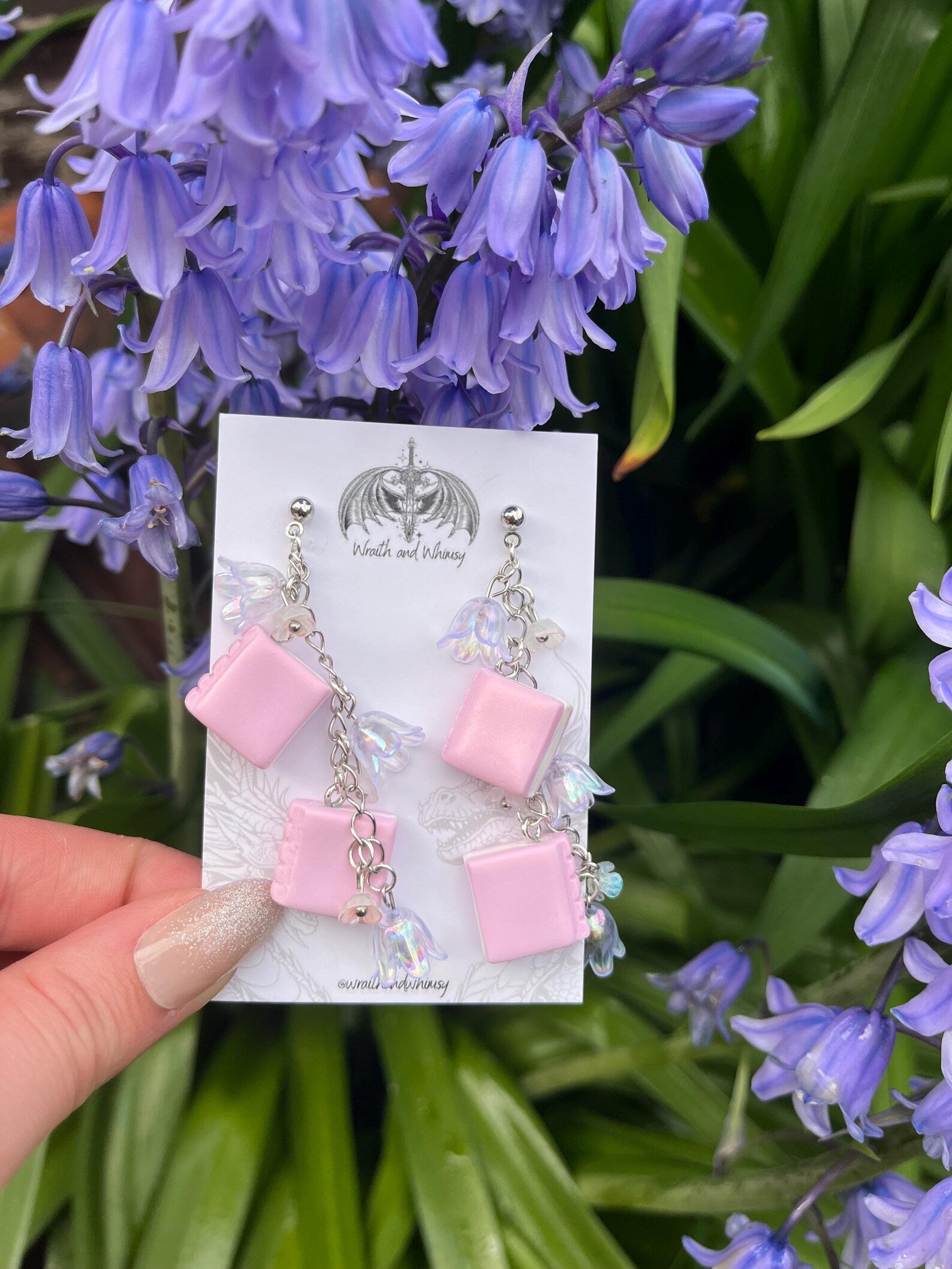 Pink Book Earrings