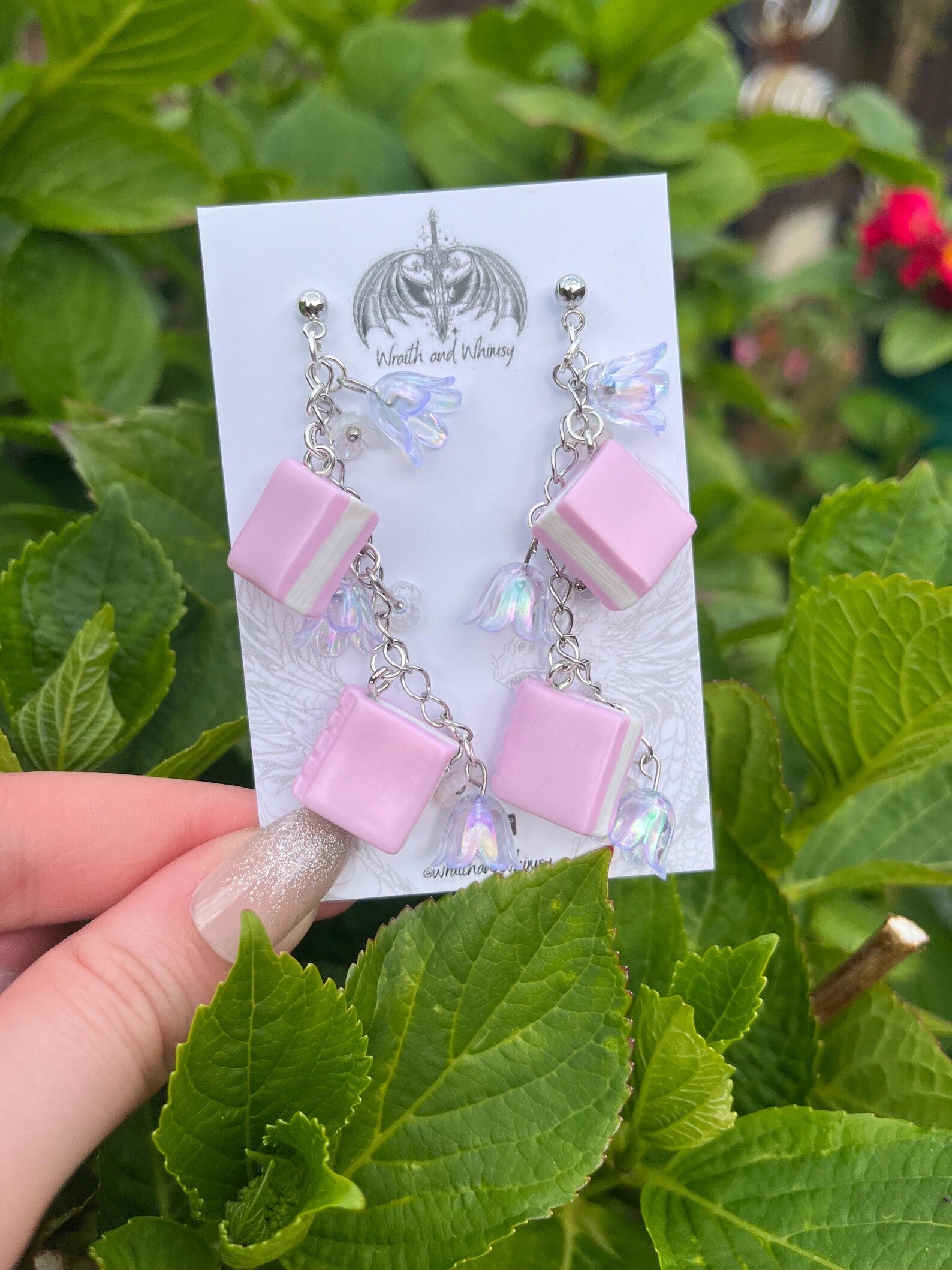 Pink Book Earrings