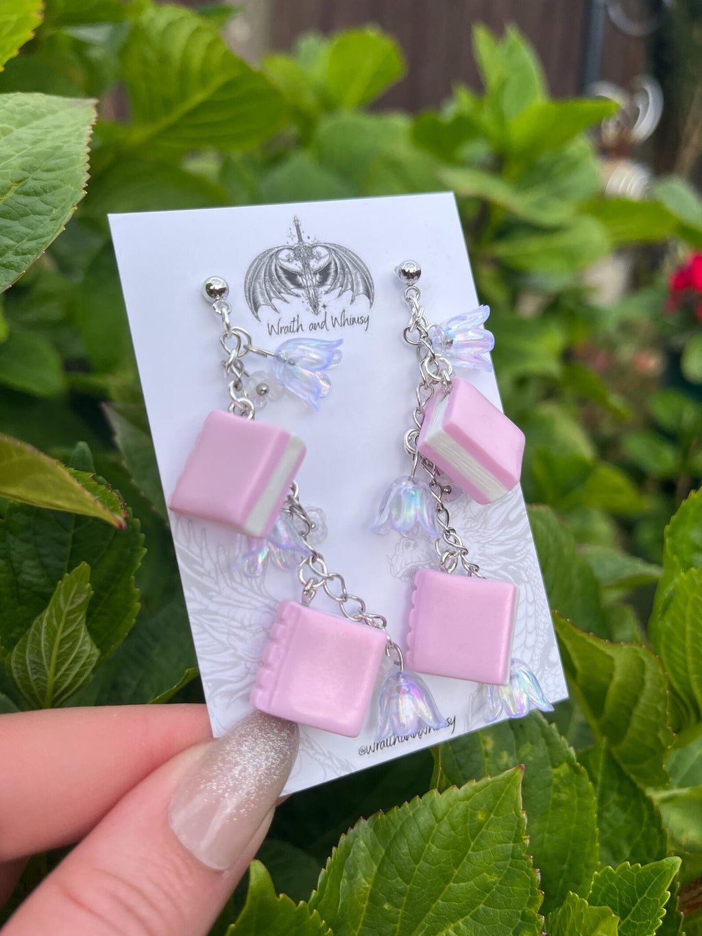 Pink Book Earrings