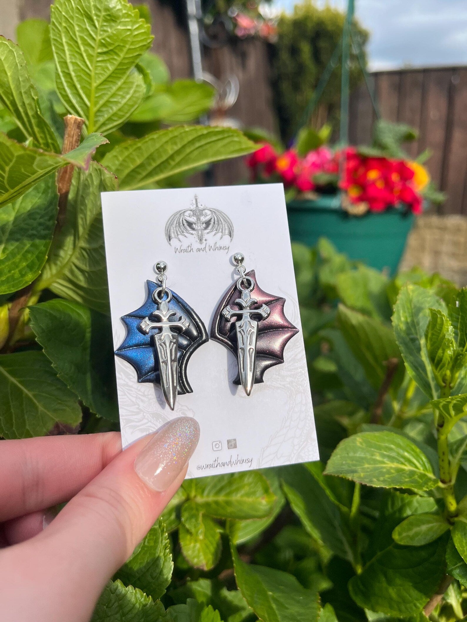 Bat Wings and Dagger Earrings